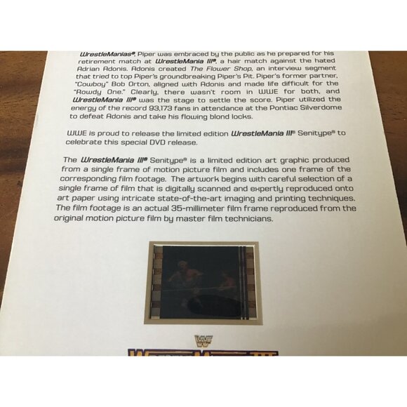 WWF / WWE WrestleMania III / 3 Senitype Film Cell with Rowdy Roddy Piper (2007) - Picture 7 of 8